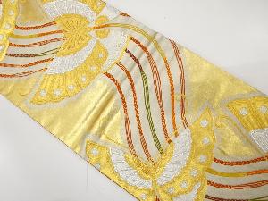 蝶に組紐模様織り出し　袋帯